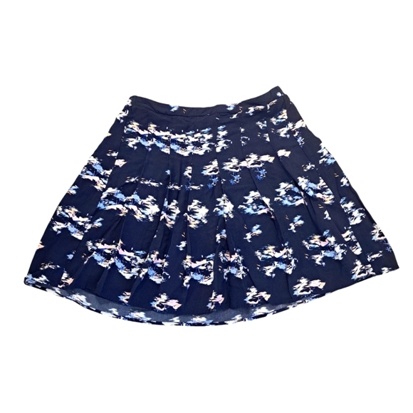 Old Navy Blue Sailboat Tropical Print Pleated Summer Cute Mini Skirt Size Medium - Picture 1 of 7